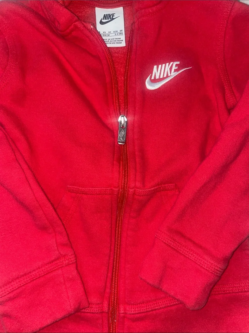 Nike Kids Red Hooded Fleece Zip Hoodie size 4